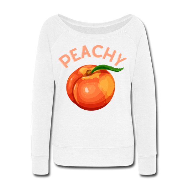 Peachy Wideneck Sweatshirt - white