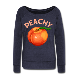 Peachy Wideneck Sweatshirt - melange navy
