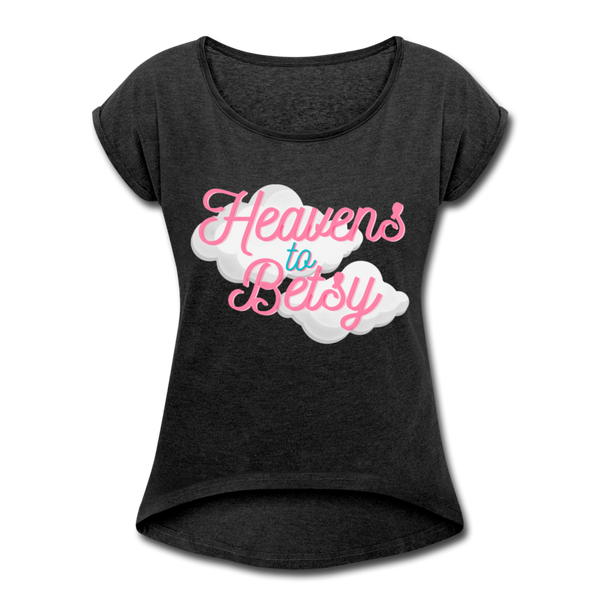 Heaven Women's Roll Cuff T-Shirt - heather black
