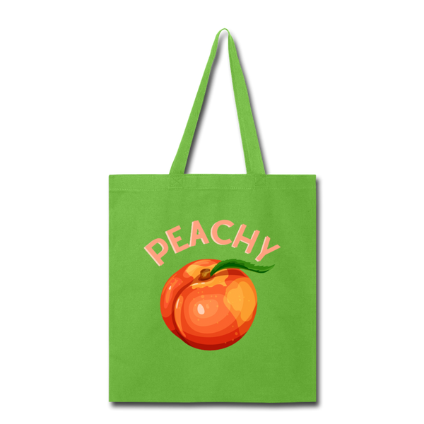 Peachy Tote Bag - lime green