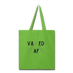 Vaxed Tote Bag - lime green