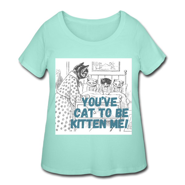Kitten me Women’s Curvy T-Shirt - mint