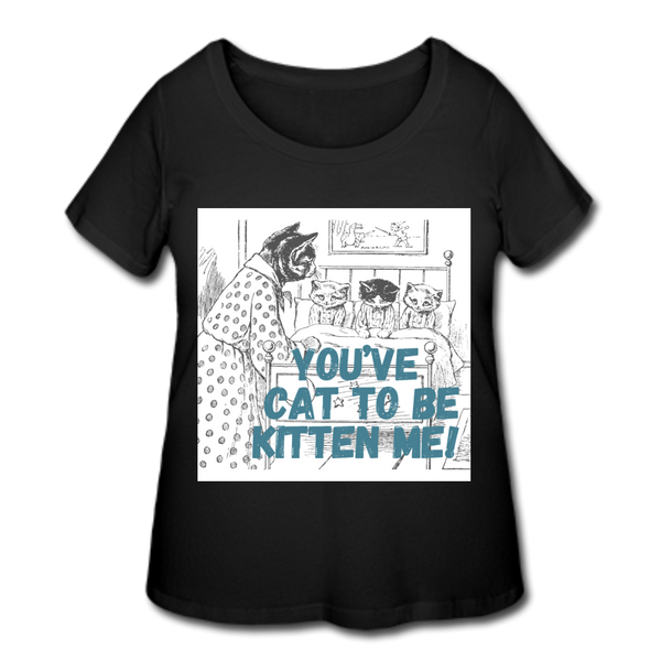 Kitten me Women’s Curvy T-Shirt - black