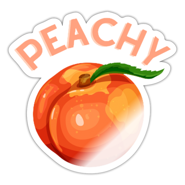 Peachy Sticker - white glossy