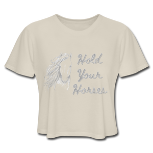 Horses Women's Cropped T-Shirt - dust