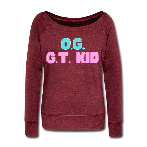 GT Kid Women's Wideneck Sweatshirt - cardinal triblend