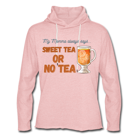 Sweet Tea Unisex Lightweight Terry Hoodie - cream heather pink