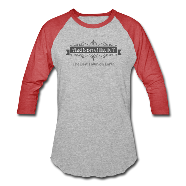 Hometown Love Baseball T-Shirt - heather gray/red