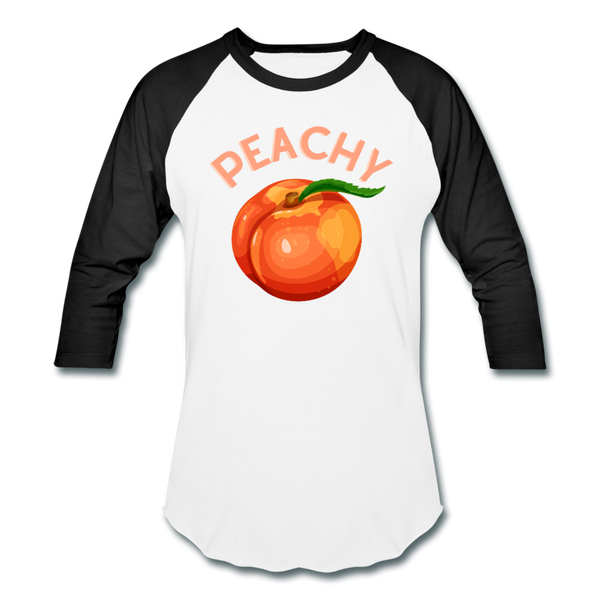 Peachy Baseball T-Shirt - white/black