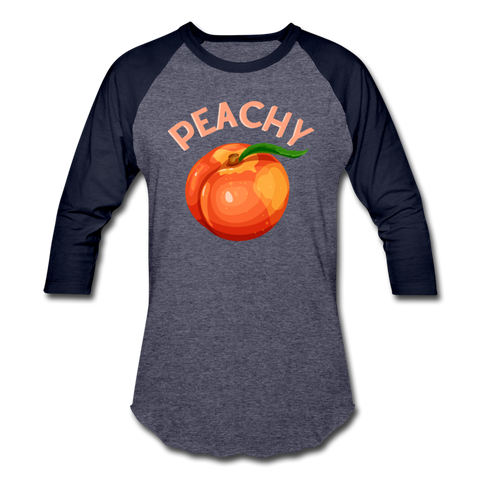 Peachy Baseball T-Shirt - heather blue/navy