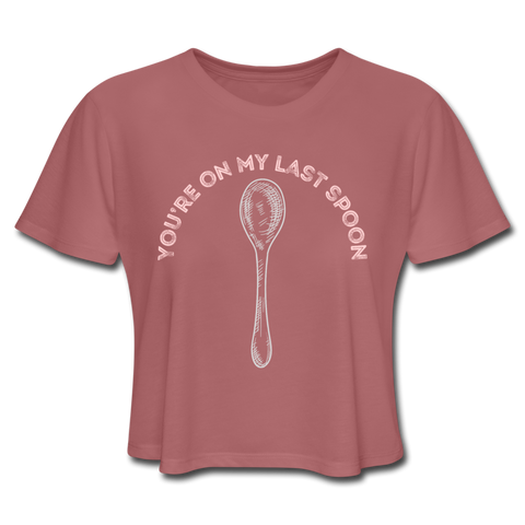 Spoon Women's Cropped T-Shirt - mauve