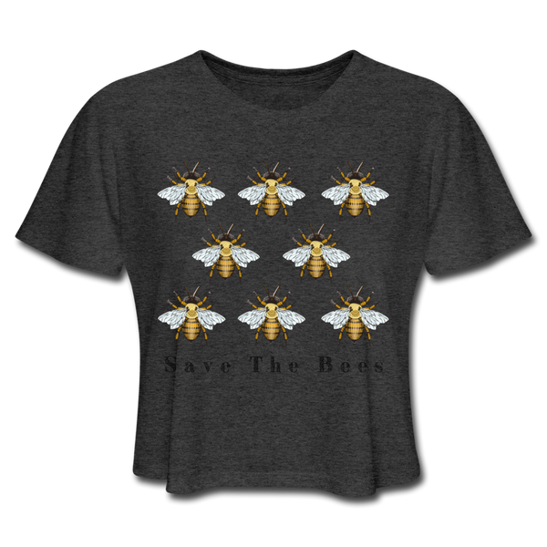 Bees Women's Cropped T-Shirt - deep heather