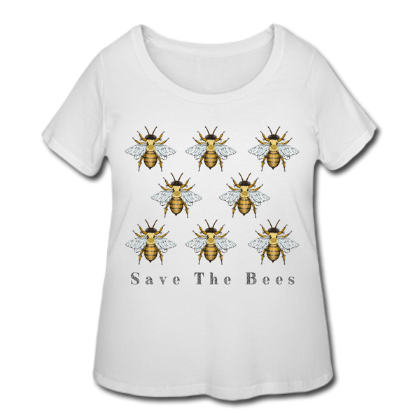 Bees Women’s Curvy T-Shirt - white