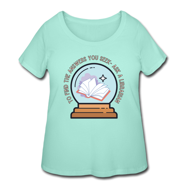 Librarian Women’s Curvy T-Shirt - mint