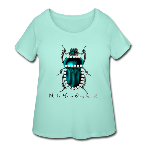 Beetle Luck Women’s Curvy T-Shirt - mint