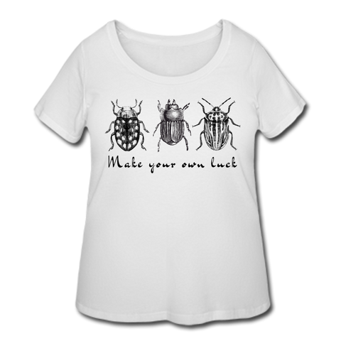 Beetle Luck Women’s Curvy T-Shirt - white