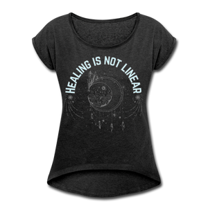 Healing Women's Roll Cuff T-Shirt - heather black