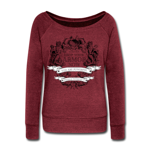 Armor Women's Wideneck Sweatshirt - cardinal triblend