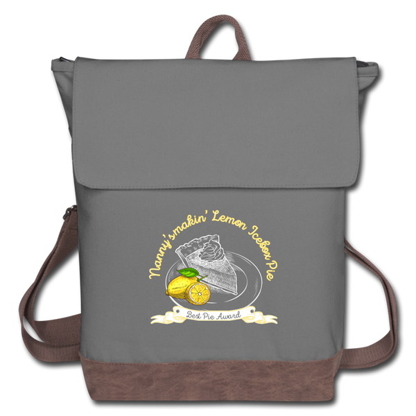 Lemon Ice Box Canvas Backpack - gray/brown