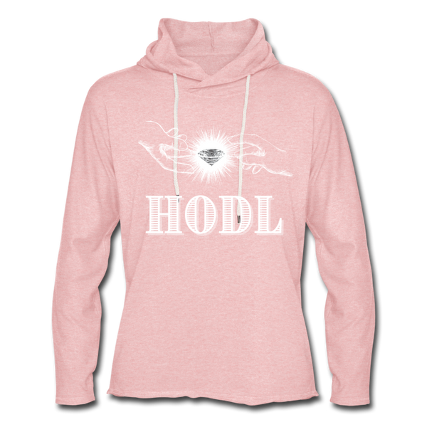 HOLD Unisex Lightweight Terry Hoodie - cream heather pink