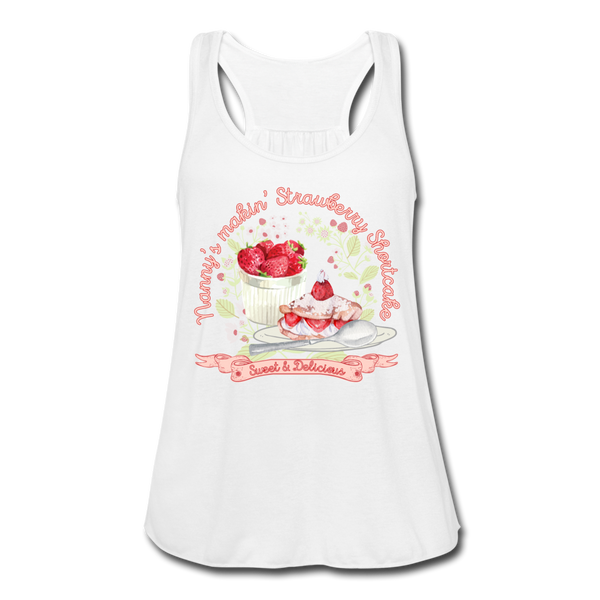 Strawberry Shortcake Women's Flowy Tank Top by Bella - white