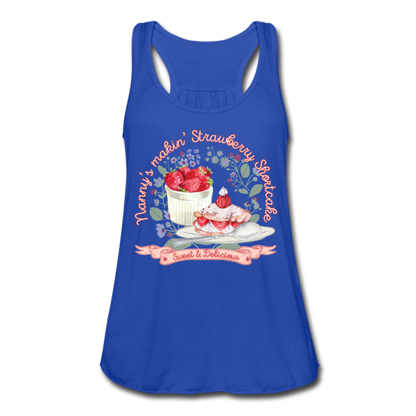 Strawberry Shortcake Women's Flowy Tank Top by Bella - royal blue