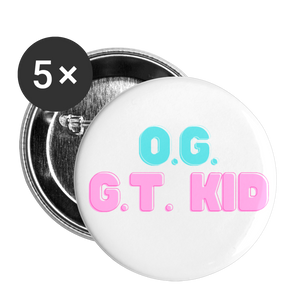 OG GT kid Buttons large 2.2'' (5-pack) - white