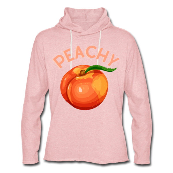Peachy Unisex Lightweight Terry Hoodie - cream heather pink