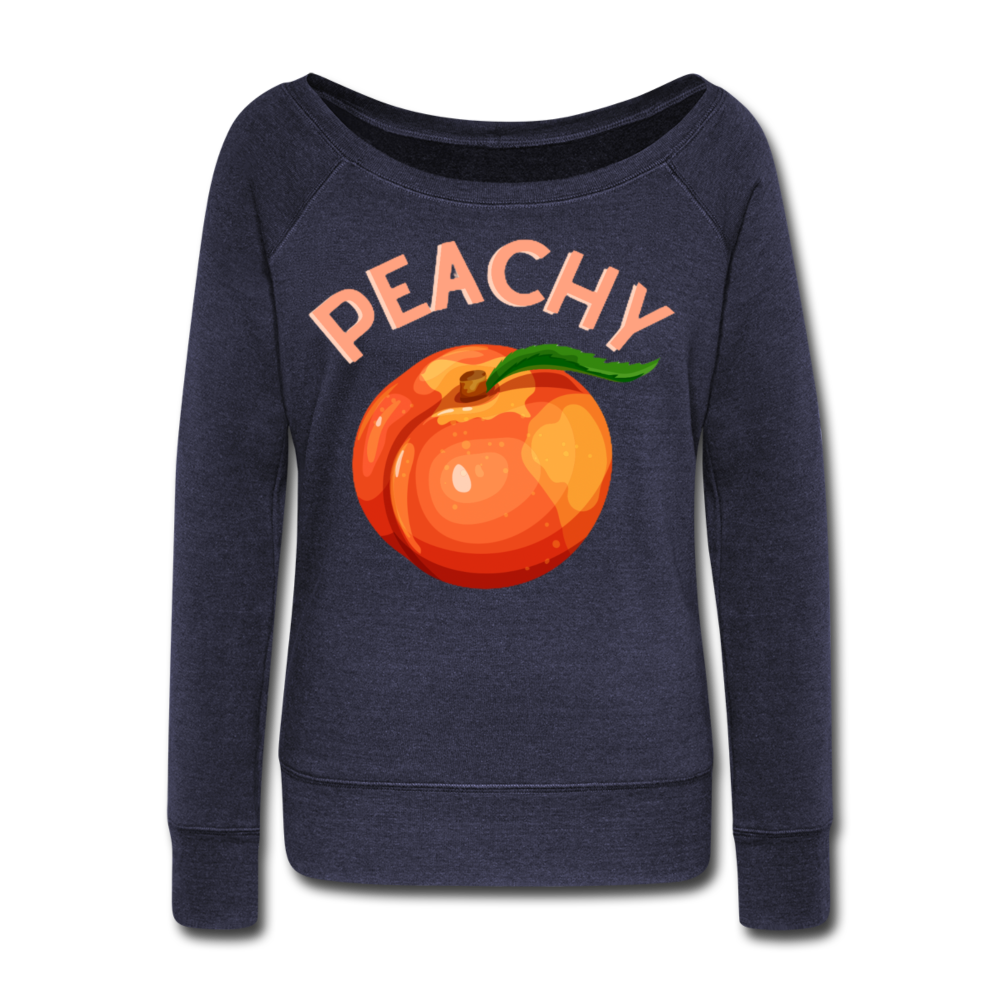 Peachy Wideneck Sweatshirt - melange navy