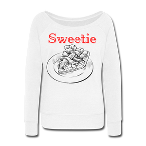 Sweetie Pie Wideneck Sweatshirt - white