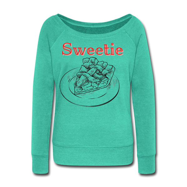 Sweetie Pie Wideneck Sweatshirt - teal