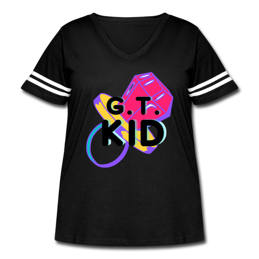 GT Kid Women's Curvy Vintage Sport T-Shirt - black/white