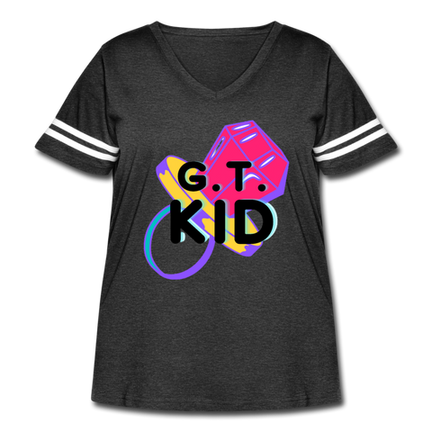 GT Kid Women's Curvy Vintage Sport T-Shirt - vintage smoke/white