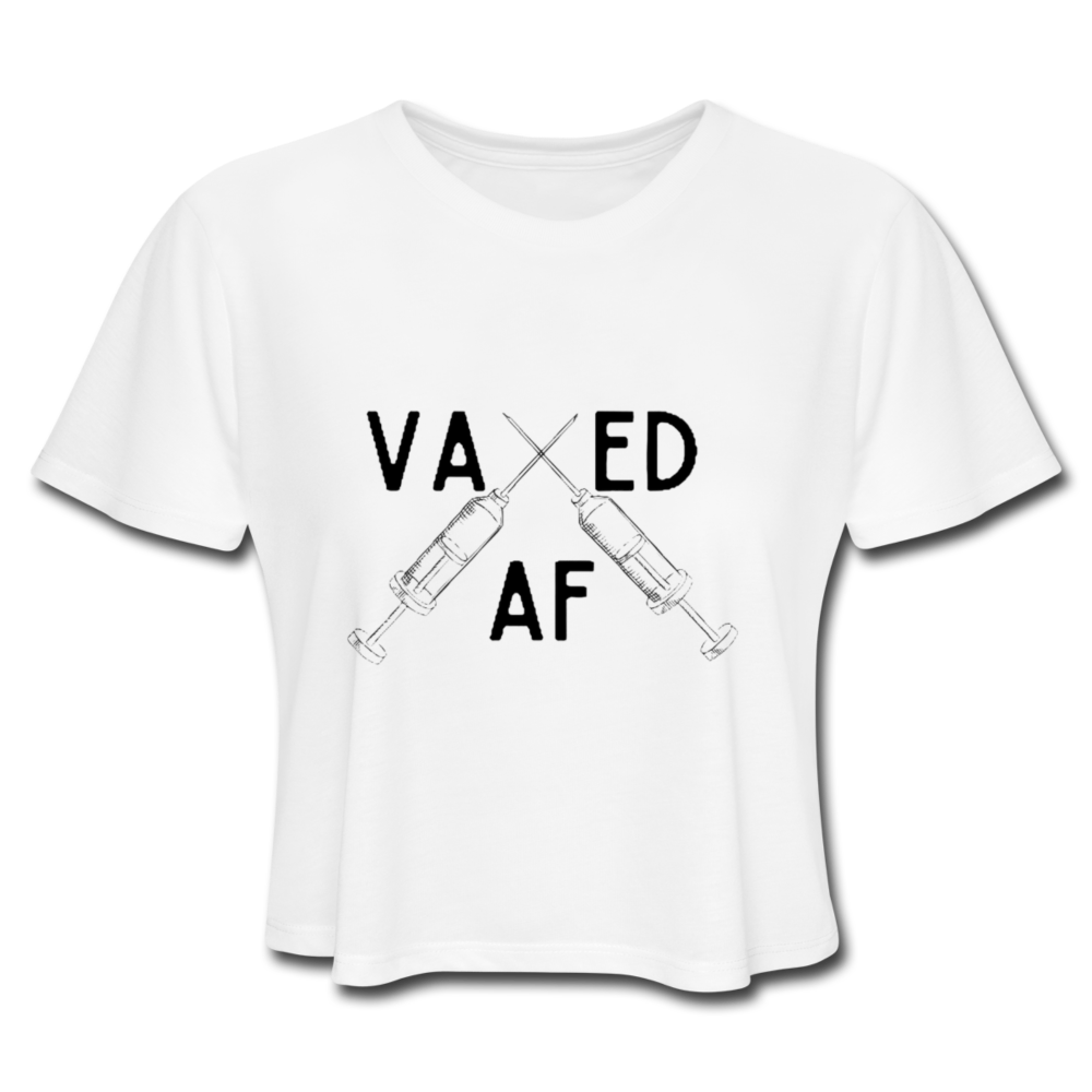 Vaxxed Women's Cropped T-Shirt - white