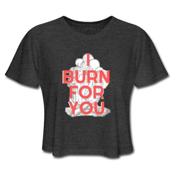 Burn Women's Cropped T-Shirt - deep heather