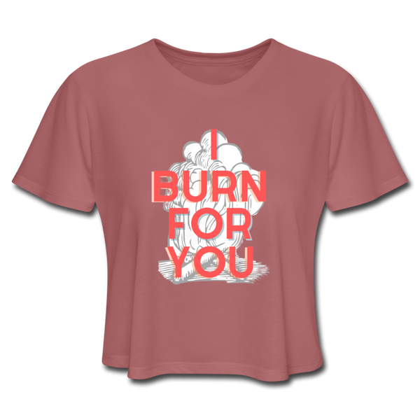 Burn Women's Cropped T-Shirt - mauve