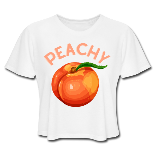 Peachy Women's Cropped T-Shirt - white