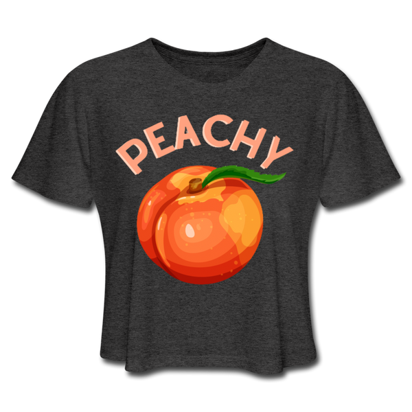 Peachy Women's Cropped T-Shirt - deep heather