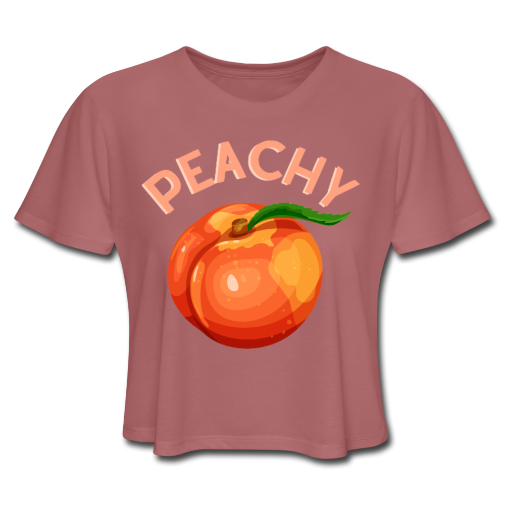 Peachy Women's Cropped T-Shirt - mauve