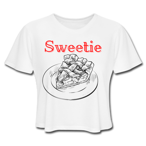 Sweetie Pie Women's Cropped T-Shirt - white