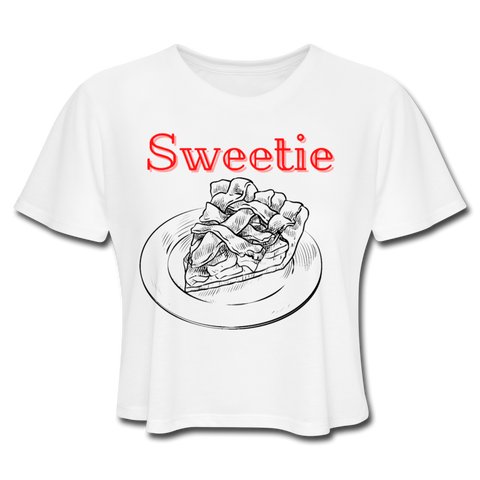 Sweetie Pie Women's Cropped T-Shirt - white