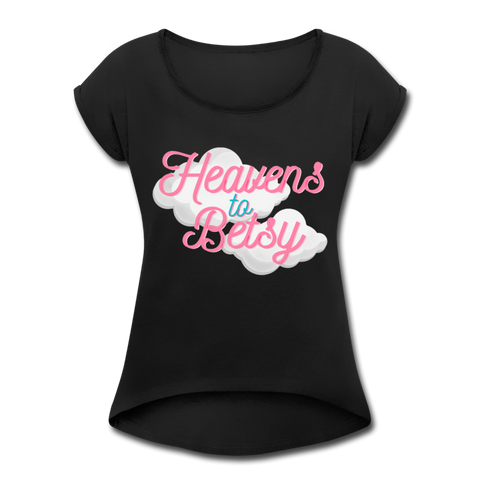 Heaven Women's Roll Cuff T-Shirt - black
