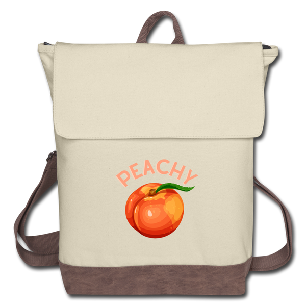 Peachy Canvas Backpack - ivory/brown