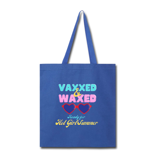 Vaxxed & waxed Tote Bag - royal blue