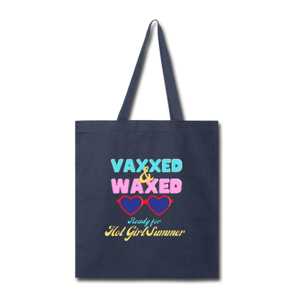 Vaxxed & waxed Tote Bag - navy