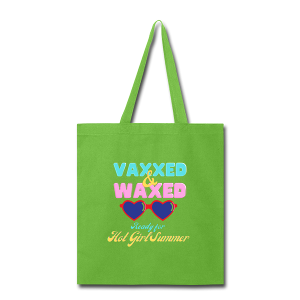 Vaxxed & waxed Tote Bag - lime green