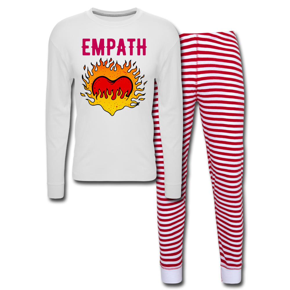 Empath Unisex Pajama Set - white/red stripe