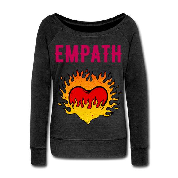 Empath heart Women's Wideneck Sweatshirt - heather black