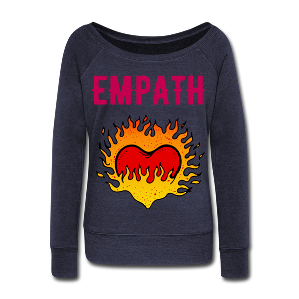 Empath heart Women's Wideneck Sweatshirt - melange navy