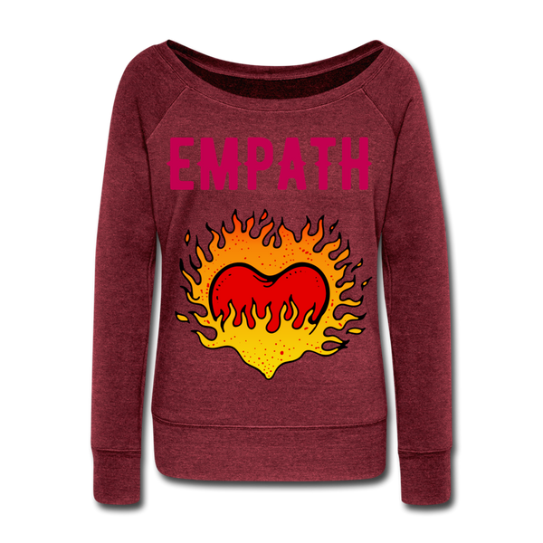 Empath heart Women's Wideneck Sweatshirt - cardinal triblend